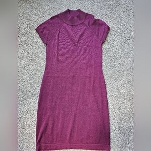 AB Studio Plum Knit Midi Dress, Size Small